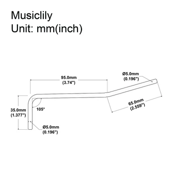 Musiclily Ultra 5mm Push-Nerūsējošā Tērauda Tremolo Roku Whammy Bar Ķīna Padarījusi Wilkinson M Sērija Tremolo Tiltu, Bez Padoms