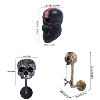 Retro Motociklu Skull Helmet Turētājs Sveķu Amatniecības Skull Helmet Šausmu Aksesuārus Mehānisko Ķiveres Turētājs Mājas Dekoru, Sienas Pakaramais Dāvanu