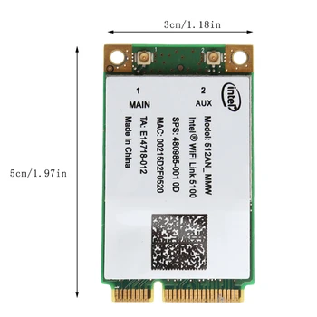Saites Intel 5100 WIFI 512AN_MMW 300M Mini PCI-E Bezvadu WLAN Karti 2.4/5GHz Plašu nekavējoties Piliens Kuģniecība