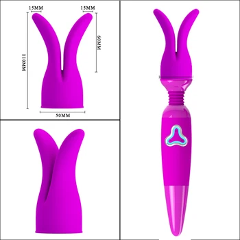 Seksa Rotaļlietas Sievietēm 7 Ātrumu Uzlādējams Klitora Vibrators Ar Caps Magic Wand Massager Erotiska Seksa Produkta Orgasma Sajūtas Veikals