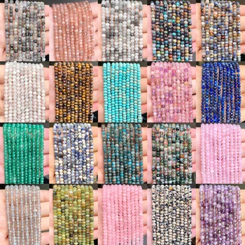 Slīpētas Mini Krelles, Dabiskā Akmens rozā Kvarca Apatite Lapis Lazuli Kārtas Zaudēt Krelles Rotaslietas Pieņemšanas DIY Aproce Piederumi