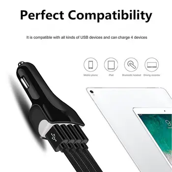 UTBVO 4-Port Auto USB Lādētāja, 7.A Ātri Automašīnas Adapteris 35W Ātrs Auto Uzlāde iPhone 12 11 Xs max/XR/X, Galaxy S10/S9/S8, Tālrunis