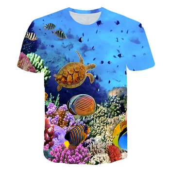 Vasaras Drukāt Īsām Piedurknēm T-krekls Jaunu 3D Zemūdens Pasauli Coraline Grafiskais T Krekli Vīriešu Modes Gadījuma Brīvdienas T-krekli